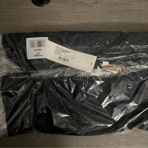 Veronica Beard Roque Ruched Tie Back Top in Navy NWT - Picture 5 of 6